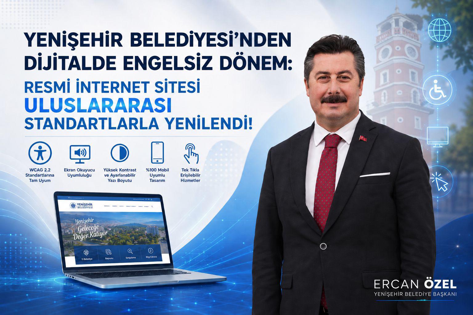 Yenişehir Belediyesi, resmi internet sitesini WCAG 2.2 standartlarına uygun şekilde