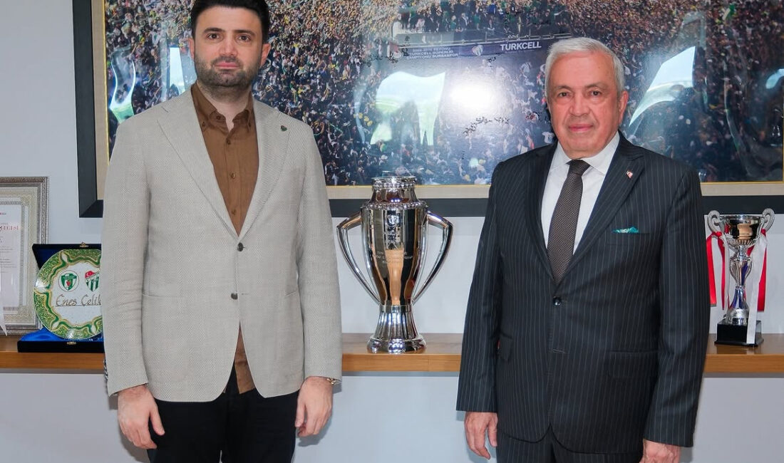 Nilüfer Belediye Başkanı Şadi Özdemir, Bursaspor Başkanı Enes Çelik’i ziyaret