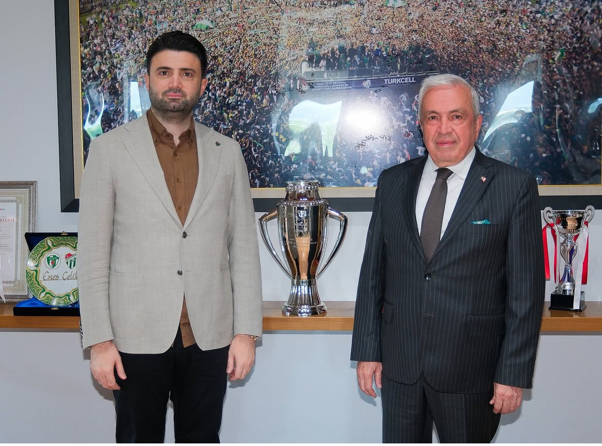 Nilüfer Belediye Başkanı Şadi Özdemir, Bursaspor Başkanı Enes Çelik’i ziyaret