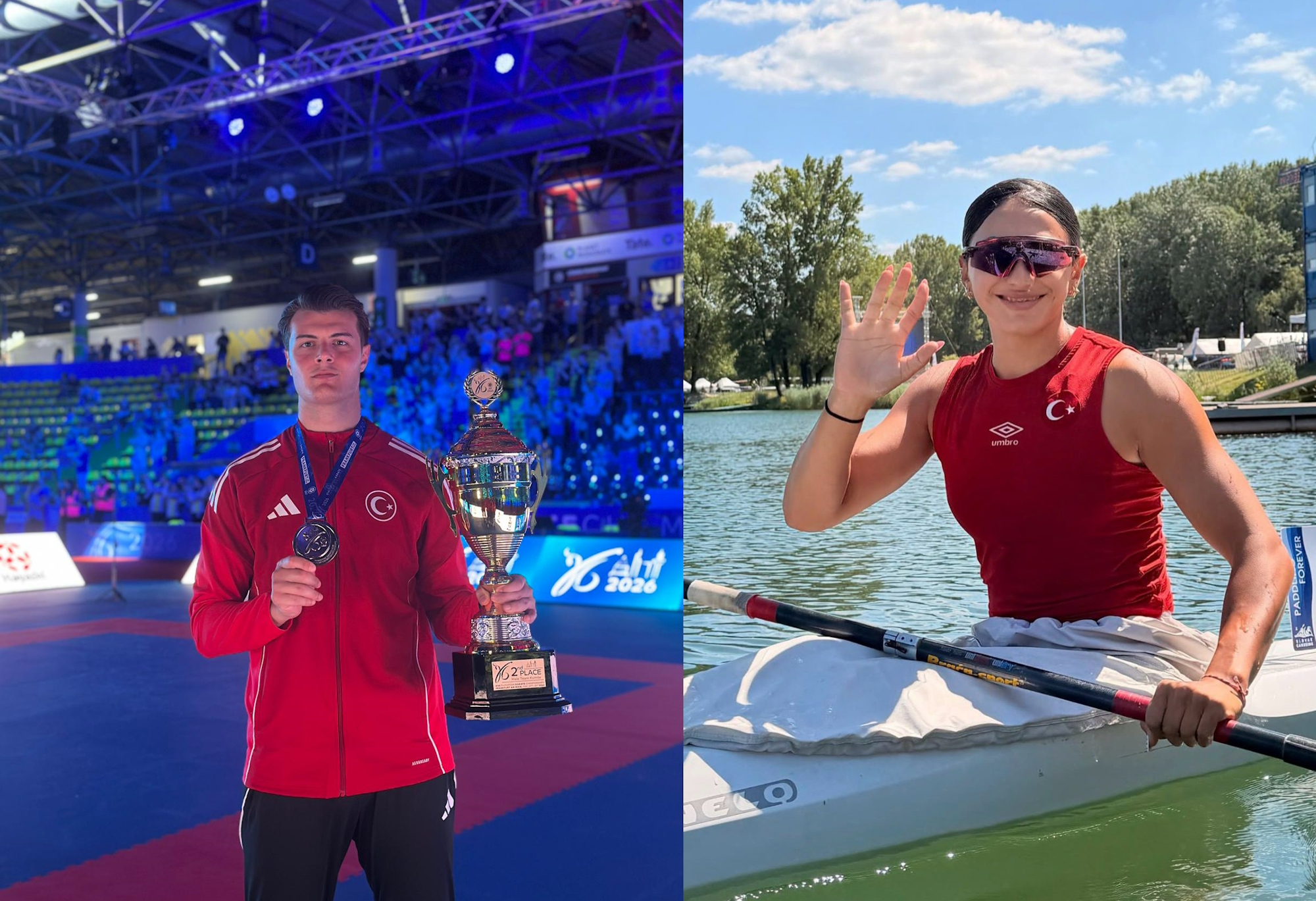 Bursa Büyükşehir Belediyesporlu sporcular Umut Eren Gündoğ ve Simge Kaya,