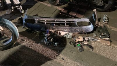 İnegöl’de motosikletle çarpıştıktan sonra kaçan alkollü sürücü, olay yerinde bıraktığı